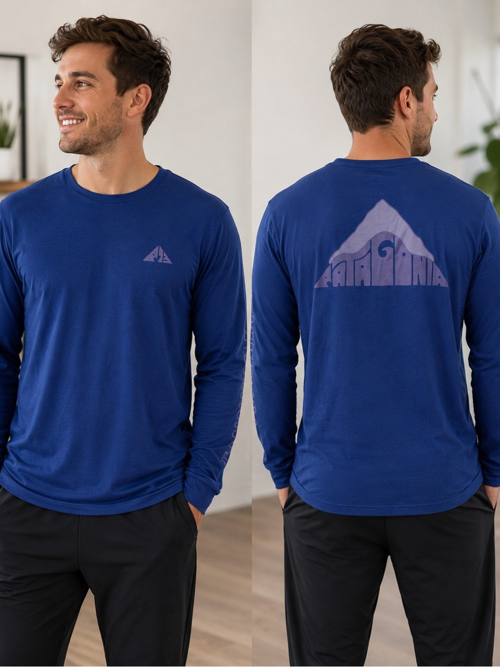 Patagonia Men’s Long-Sleeve Graphic Crew in Royal Blue